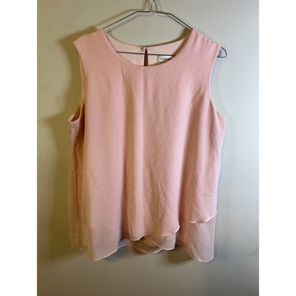 Calvin Klein Tops - Calvin Klein Womens Blouse‎ Layered Hem Pink Medium